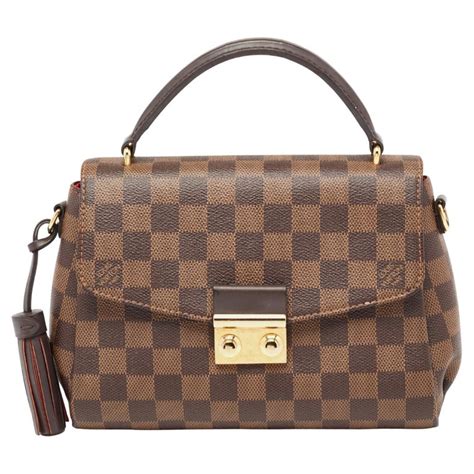 louis vuitton croisette damier ebene canvas|Louis Vuitton with braided strap.